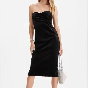 Velvet Black Strapless Dress